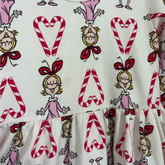 Hanna Andersson White Dress with Red Hearts and Cartoon Print - Picture 4 of 6